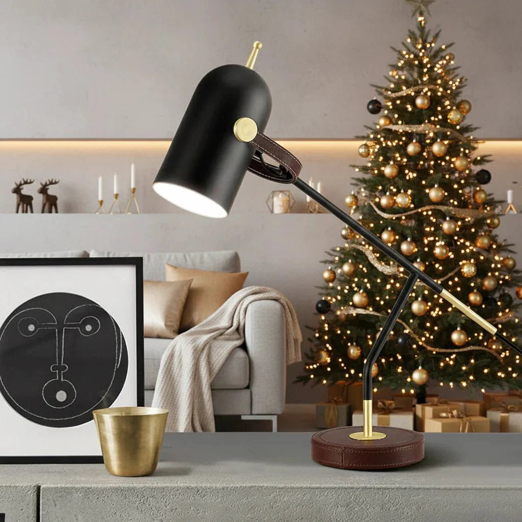 LuxeGlow Modern Metal Table Lamp - Warm LED Ambient Light