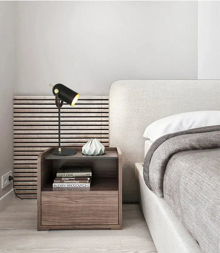 LuxeGlow Modern Metal Table Lamp - Warm LED Ambient Light