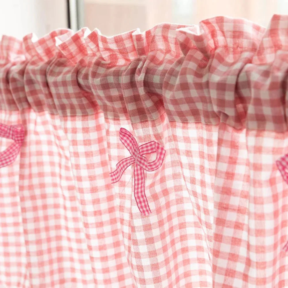 Checked Lace Short Curtain - LuxeHome Decor