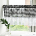 Checked Lace Short Curtain - LuxeHome Decor