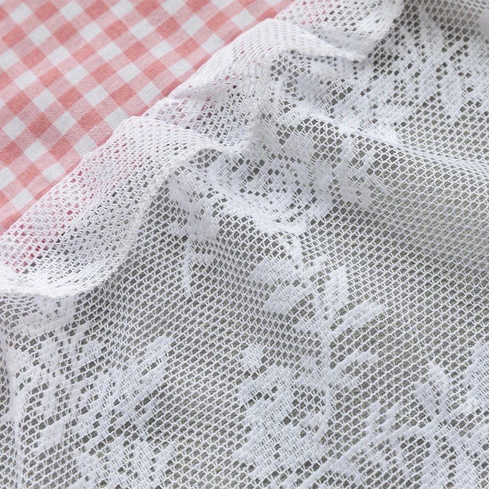 Checked Lace Short Curtain - LuxeHome Decor
