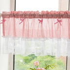 Checked Lace Short Curtain - LuxeHome Decor