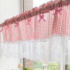 Checked Lace Short Curtain - LuxeHome Decor