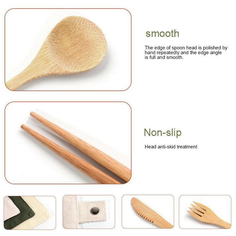 Bamboo Travel Cutlery Set - EcoLux Essentials