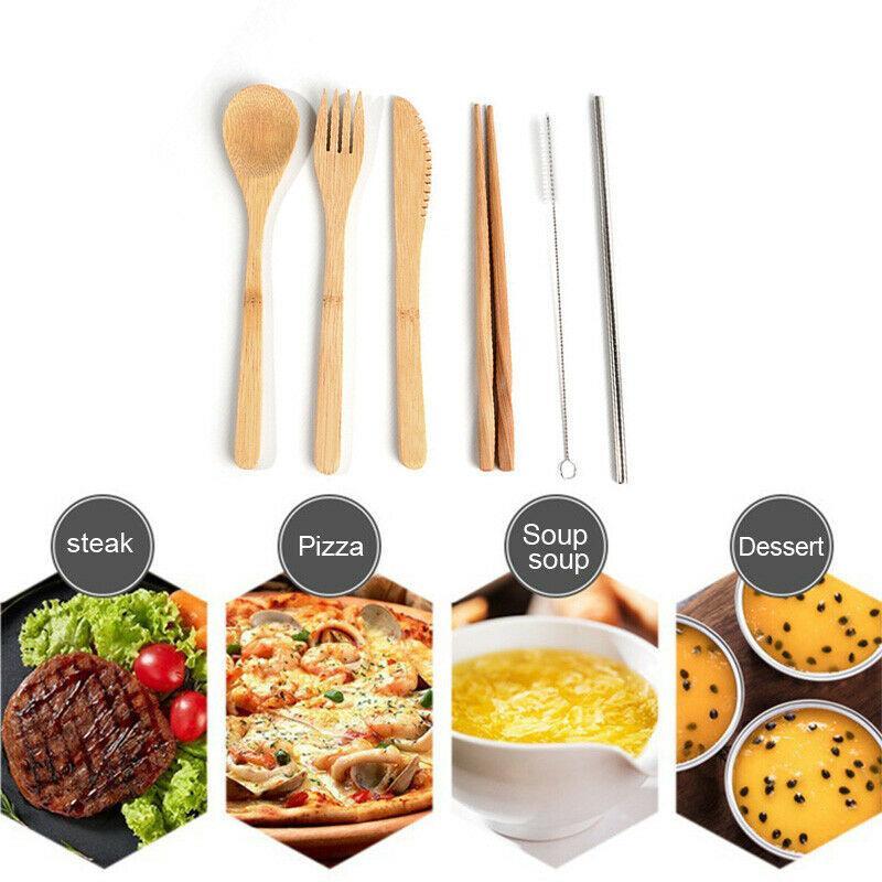 Bamboo Travel Cutlery Set - EcoLux Essentials