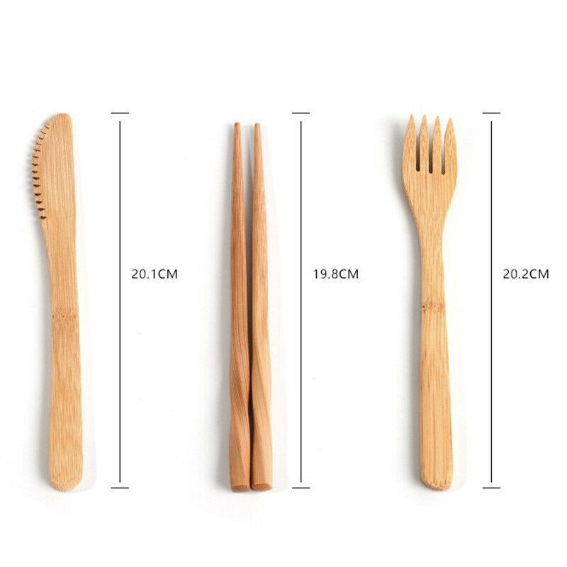 Bamboo Travel Cutlery Set - EcoLux Essentials