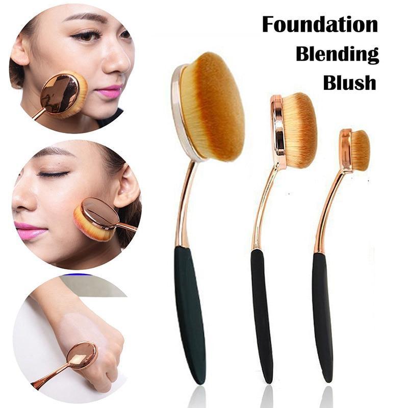 Oval Makeup Brush Set - LuxeGlow 5-Piece Collection