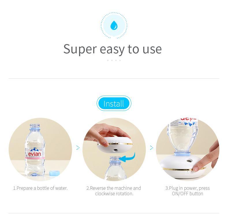 AquaMist Mini Air Humidifier - Whisper-Quiet Operation