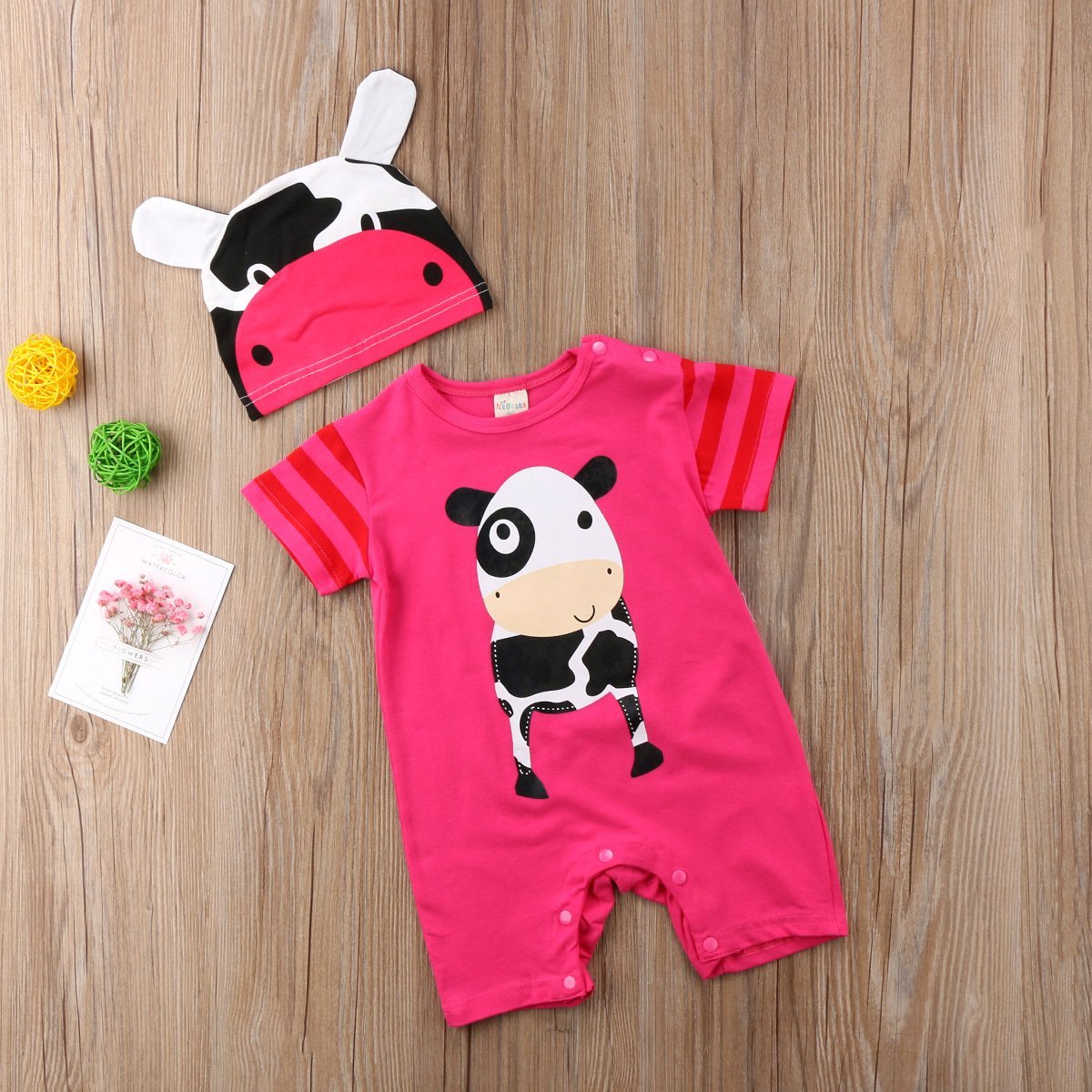 Pink Cow Romper - Luxe Little Ones