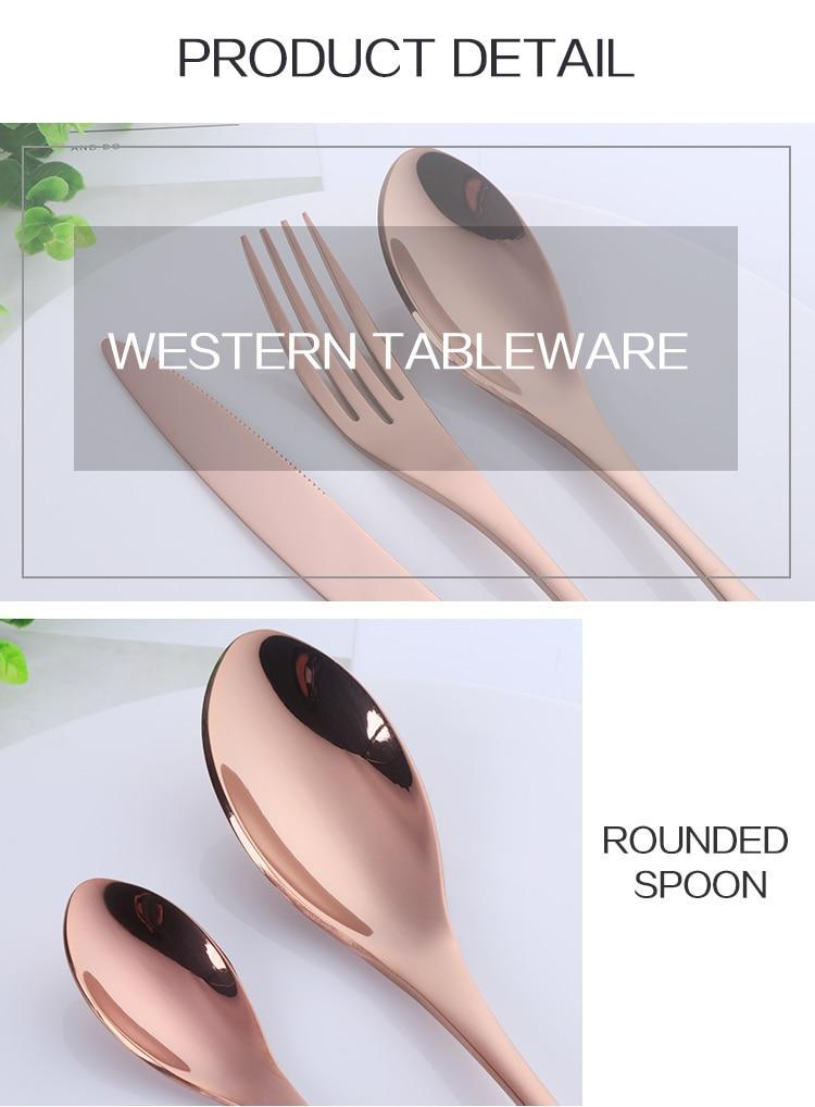Rose Gold Silverware Set - LuxeCraft Essentials