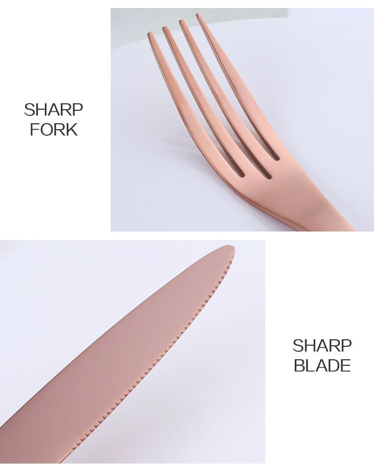 Rose Gold Silverware Set - LuxeCraft Essentials