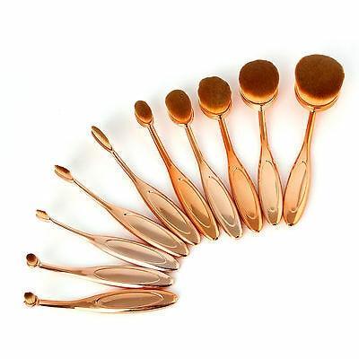 Oval Makeup Brush Set - LuxeGlow 10-Piece Collection