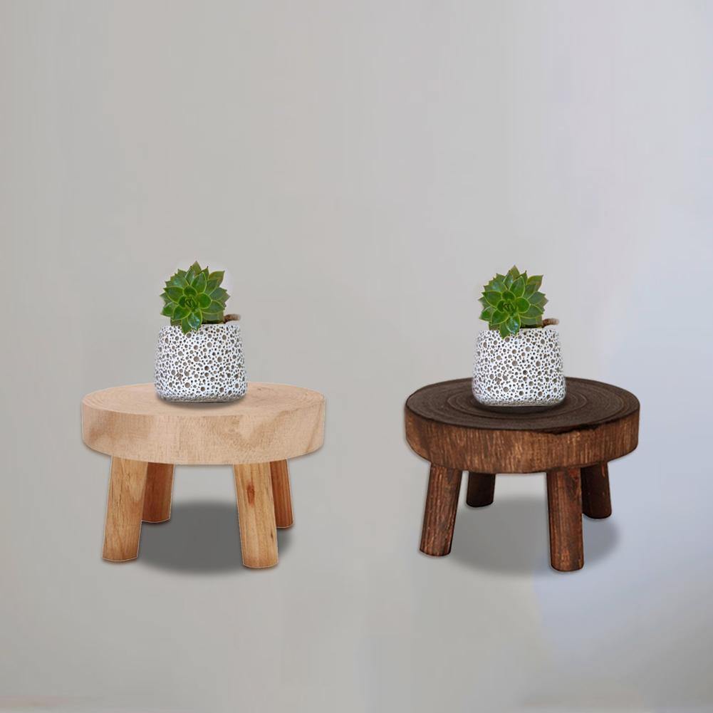 Wooden Plant Holder Seat - Verdant Haven