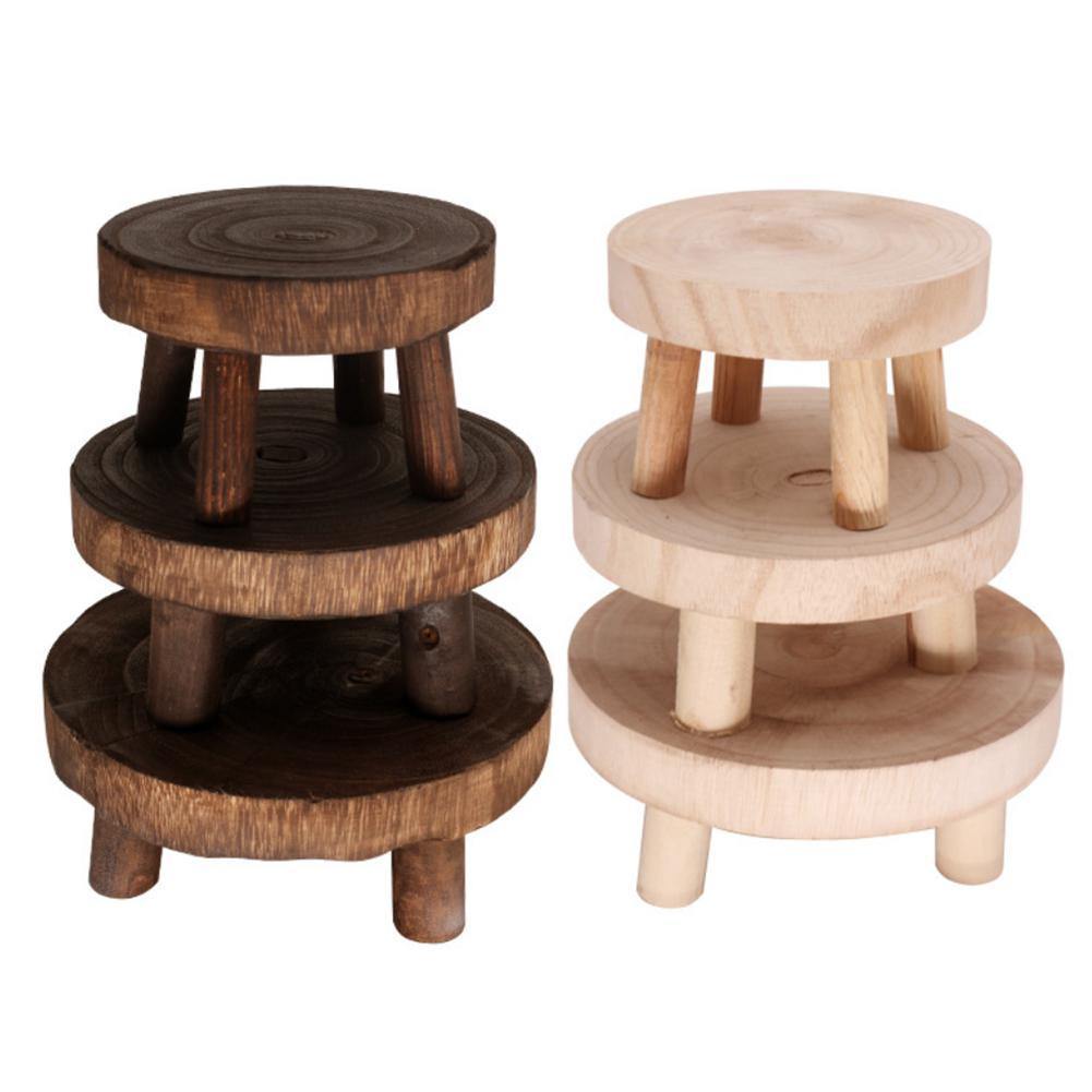 Wooden Plant Holder Seat - Verdant Haven