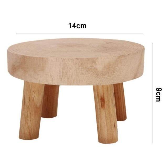 Wooden Plant Holder Seat - Verdant Haven