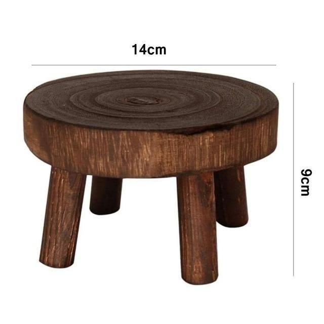 Wooden Plant Holder Seat - Verdant Haven