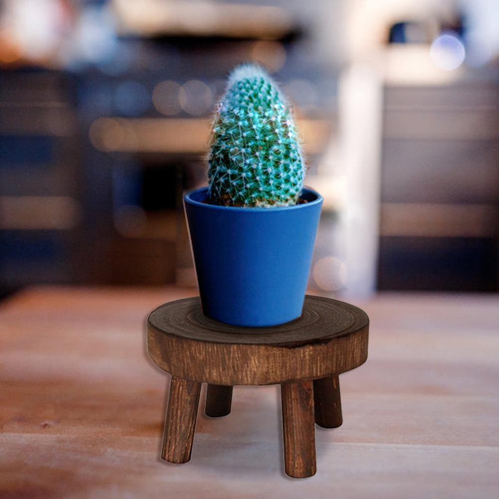 Wooden Plant Holder Seat - Verdant Haven