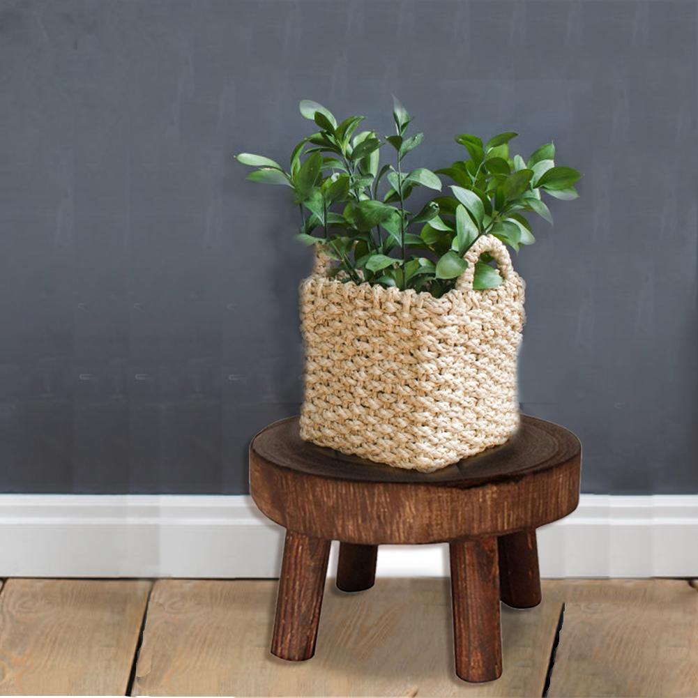 Wooden Plant Holder Seat - Verdant Haven