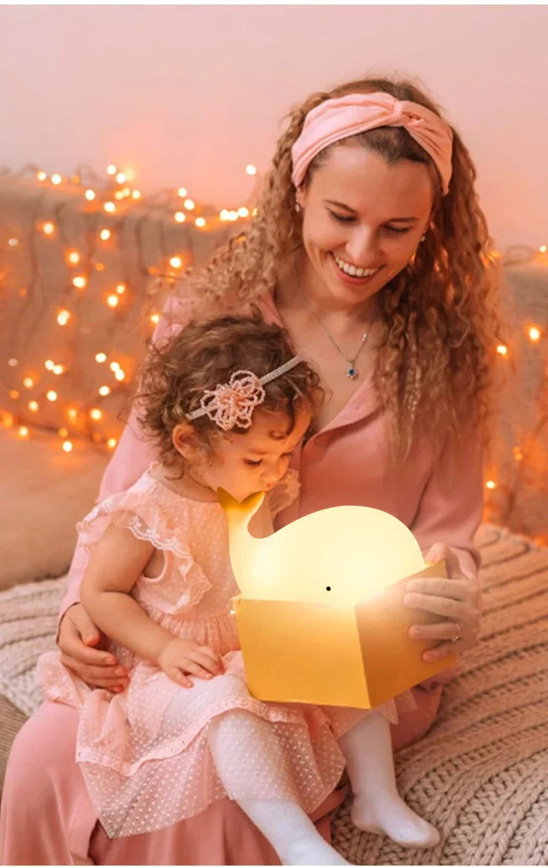 Whale Night Light with Color Change - LuminaGlow