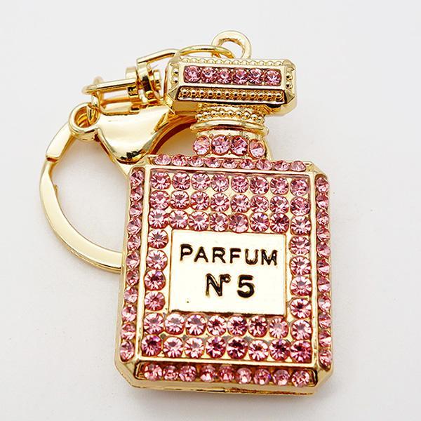 Crystal Charm Keychain Perfume Bottle - LuxeAura