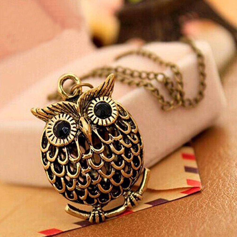 Owl Pendant Long Chain Necklace - Luna Luxe