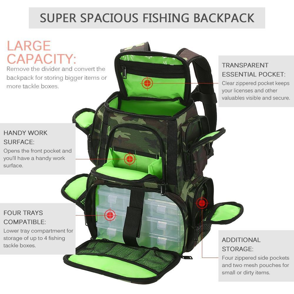 Fishing Backpack with Tackle Storage - AquaGear