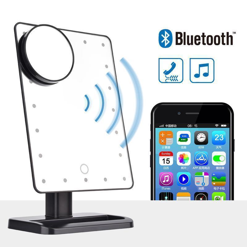 LED Makeup Mirror Bluetooth Speaker - LuxeGlow