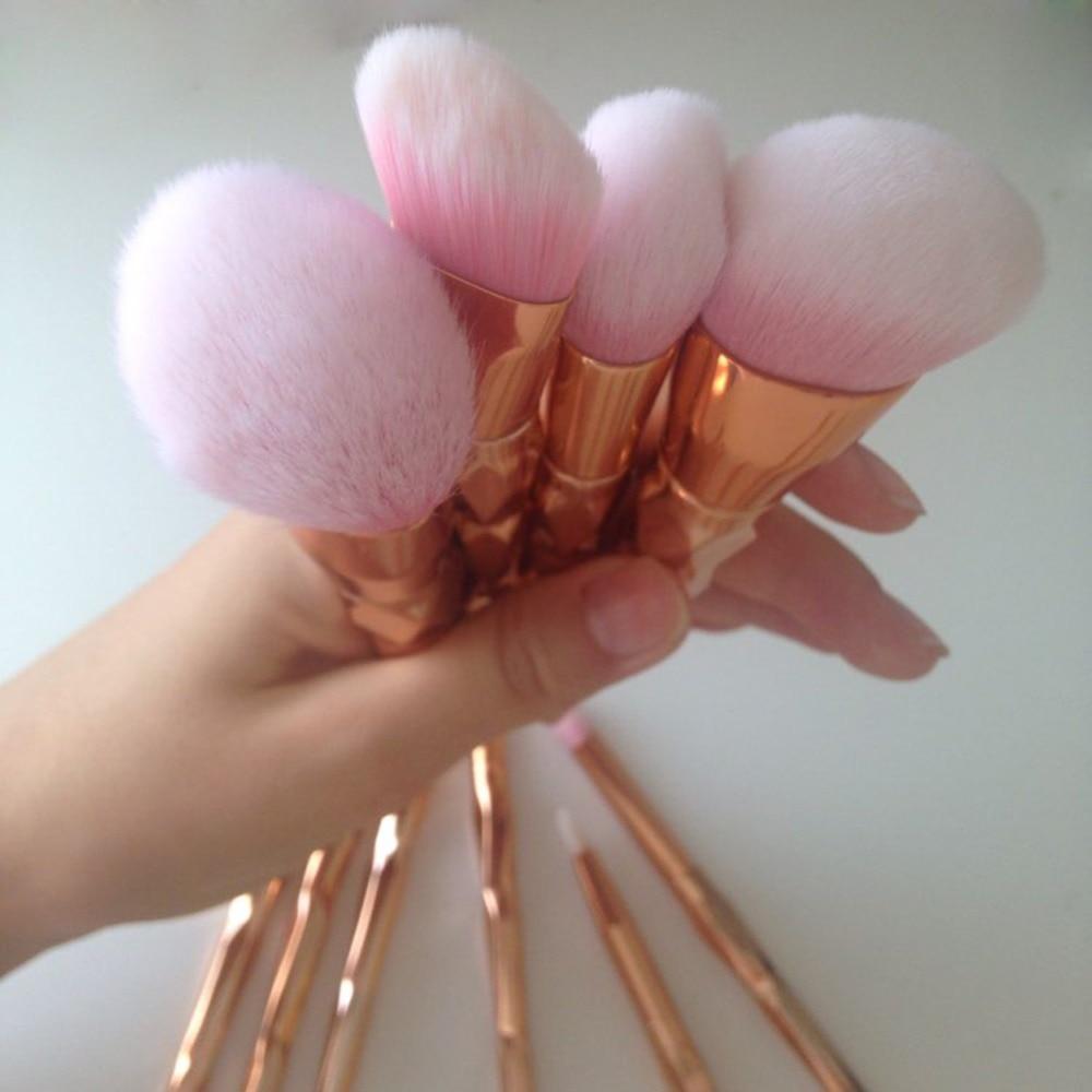 Gold Makeup Brush Set - LuxeGlow 10-Piece Collection