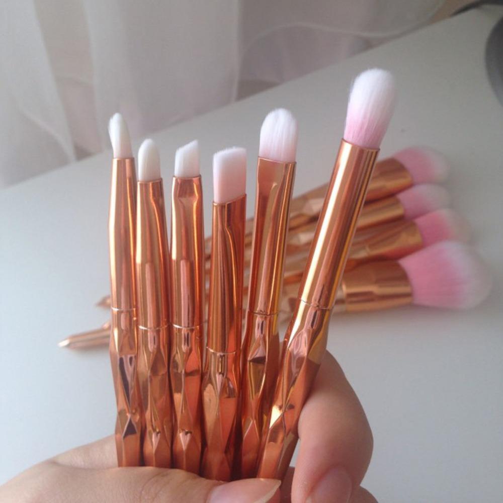 Gold Makeup Brush Set - LuxeGlow 10-Piece Collection
