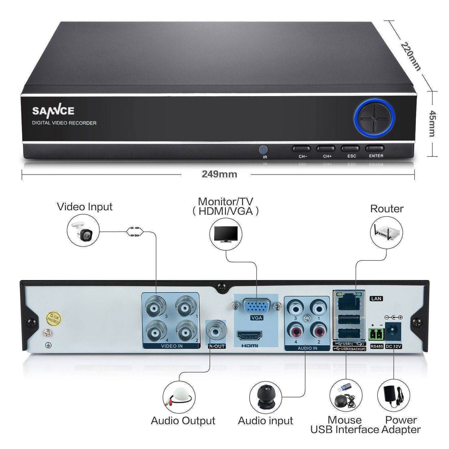 4 Channel Video Security Camera System - SecureVision Pro