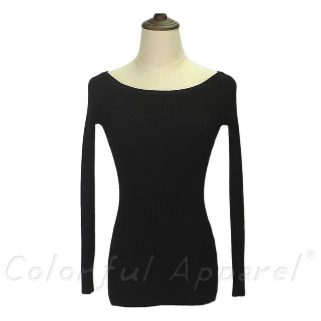 Slit Neckline Strapless Sweater - LuxeThreads
