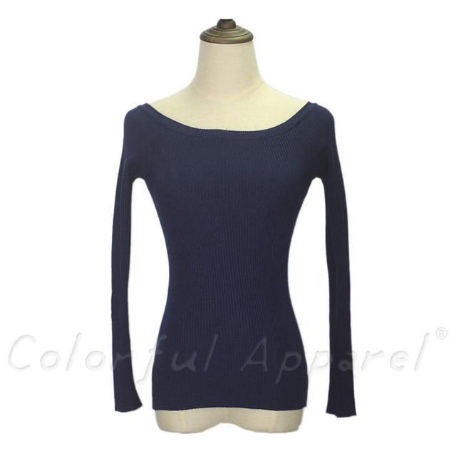 Slit Neckline Strapless Sweater - LuxeThreads