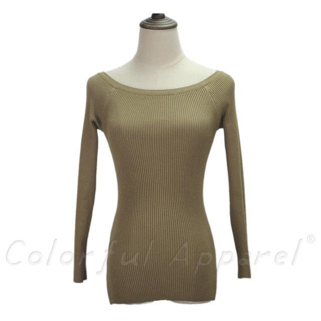 Slit Neckline Strapless Sweater - LuxeThreads