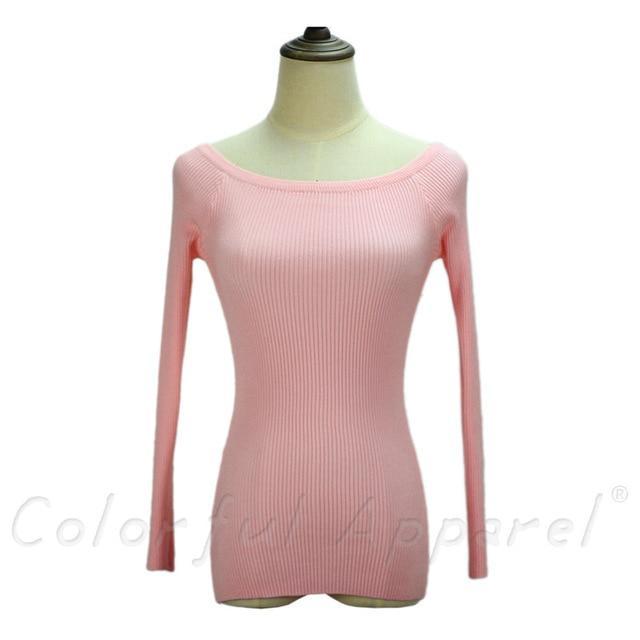 Slit Neckline Strapless Sweater - LuxeThreads