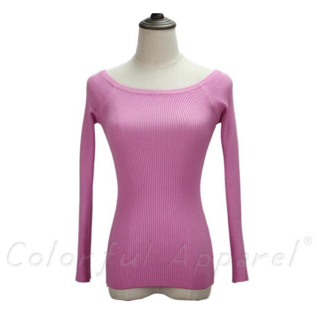 Slit Neckline Strapless Sweater - LuxeThreads