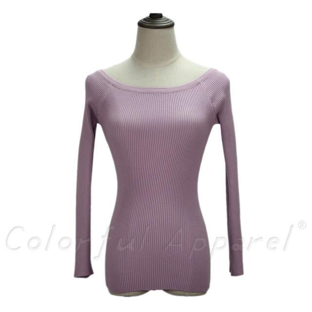 Slit Neckline Strapless Sweater - LuxeThreads