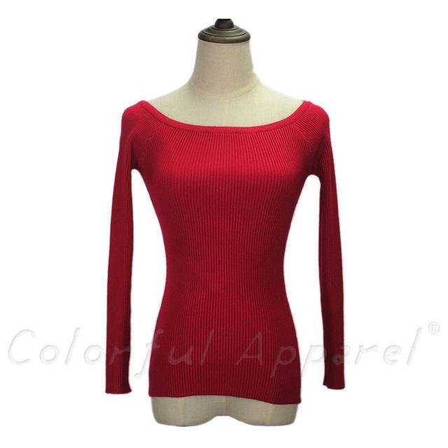 Slit Neckline Strapless Sweater - LuxeThreads