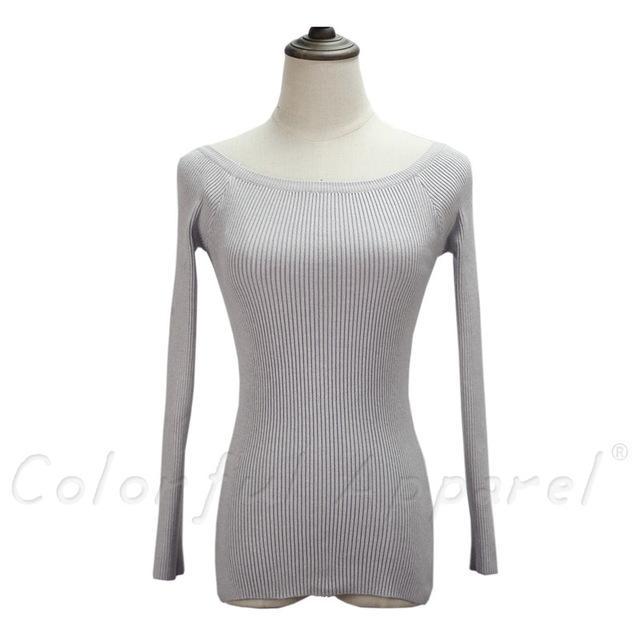 Slit Neckline Strapless Sweater - LuxeThreads