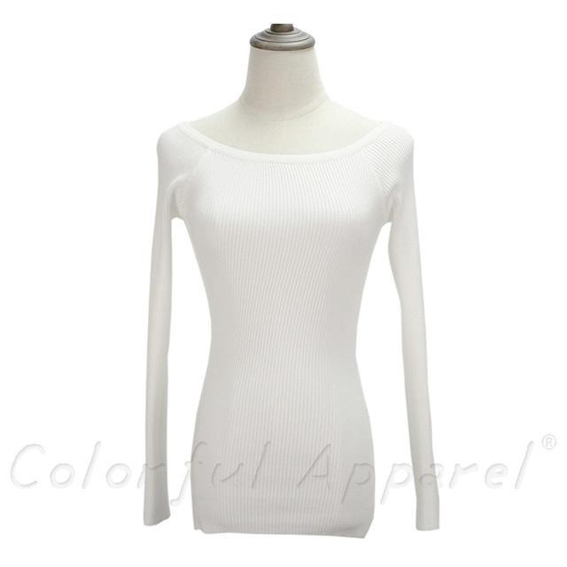 Slit Neckline Strapless Sweater - LuxeThreads