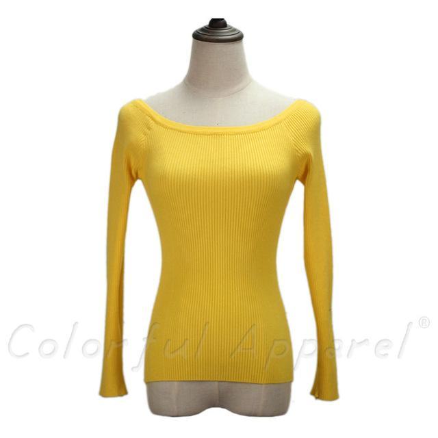 Slit Neckline Strapless Sweater - LuxeThreads