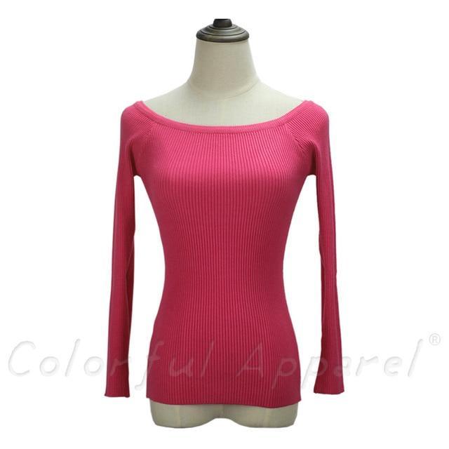 Slit Neckline Strapless Sweater - LuxeThreads