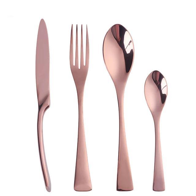 Rose Gold Silverware Set - LuxeCraft Essentials