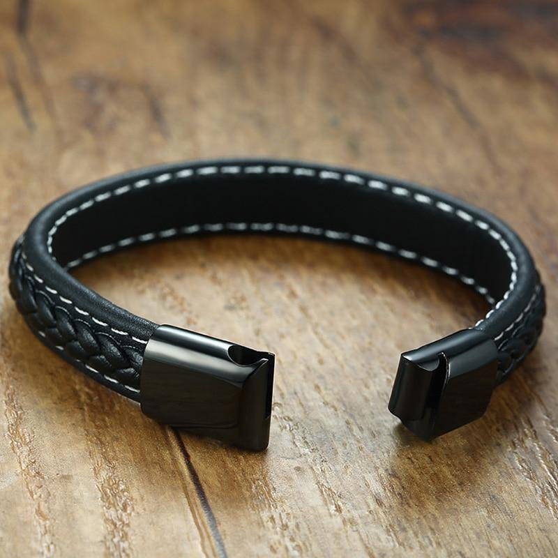 Diabetic Medical Alert ID Bracelet - VitalGuard Leather