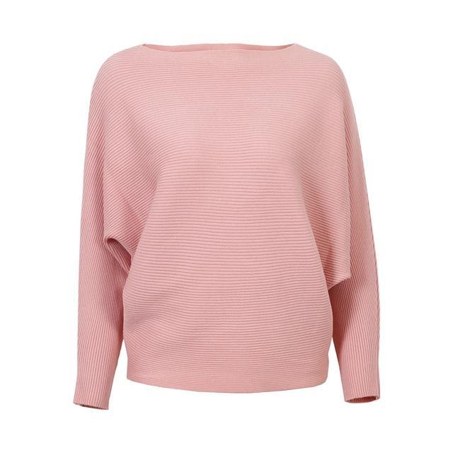 Knitted Slash Neck Sweater - LuxeThreads