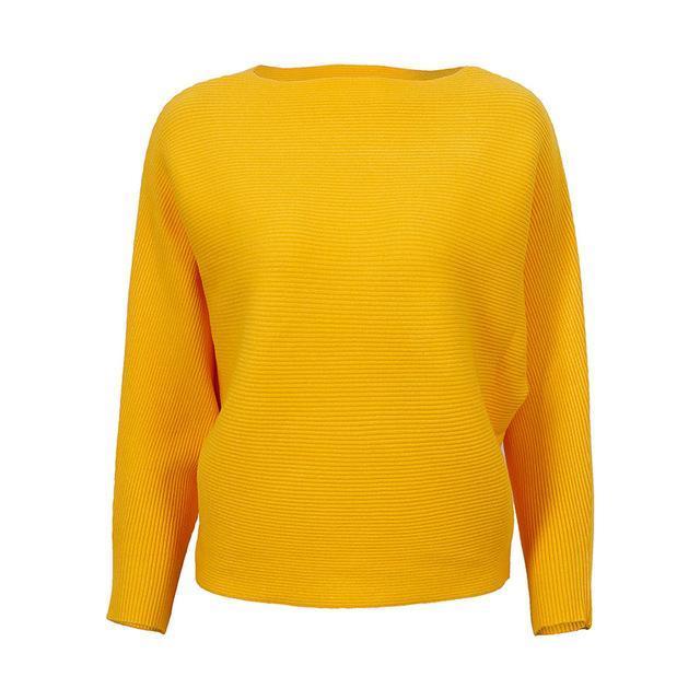 Knitted Slash Neck Sweater - LuxeThreads