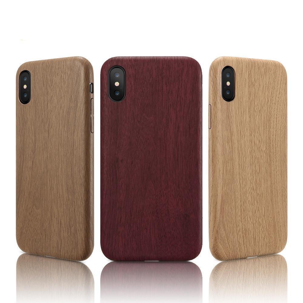 Wooden Skin PU Leather Case for iPhone - LuxeCraft