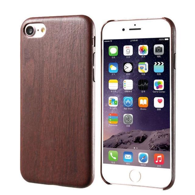 Wooden Skin PU Leather Case for iPhone - LuxeCraft