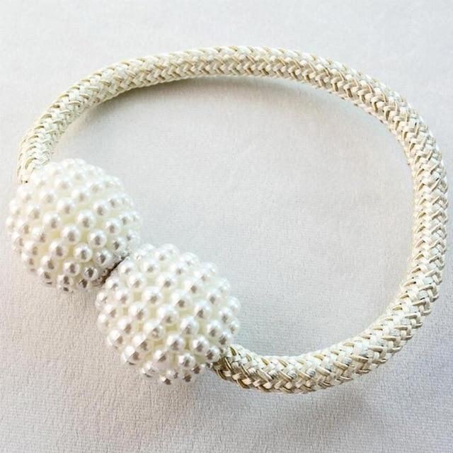 Magnetic Pearl Curtain Tiebacks - LuxeHome Decor