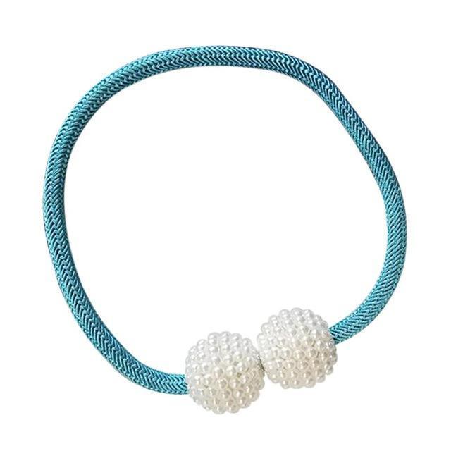 Magnetic Curtain Tiebacks with Elegant Pearl Beads - LuxeHome