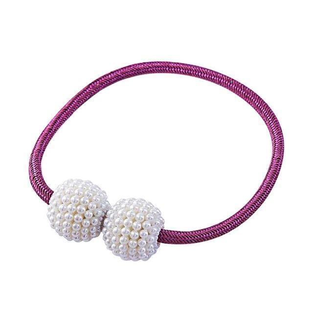 Magnetic Curtain Tiebacks with Elegant Pearl Beads - LuxeHome